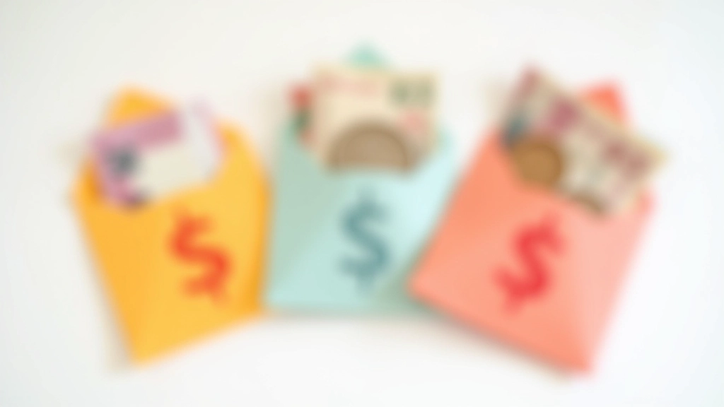 Three colorful envelopes labeled Spend, Save, and Give showing money organization system for children